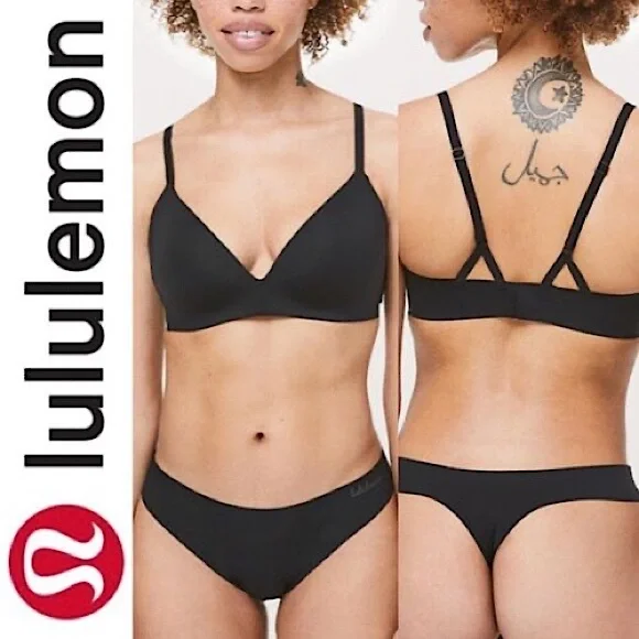 Lululemon Take Shape Bra in Black Padded Push Up Wireless Wire Free Bralette 32C - Picture 15 of 15